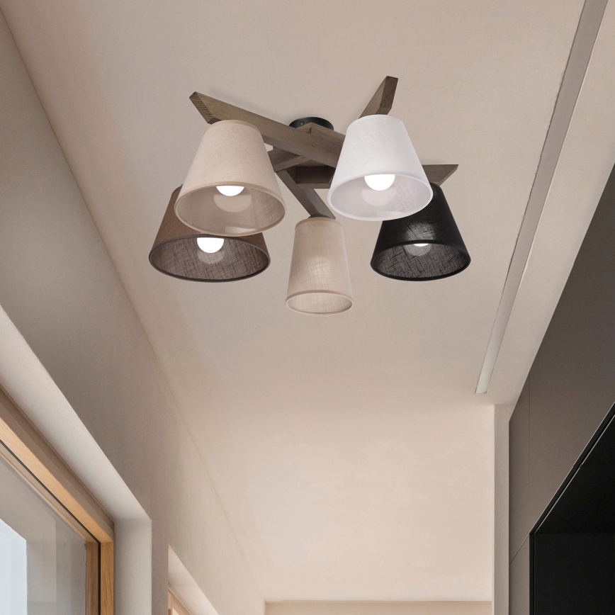 Brilagi - LED  Pinnale kinnitatav lühter ANTHONY 5xE14/40W/230V tamm