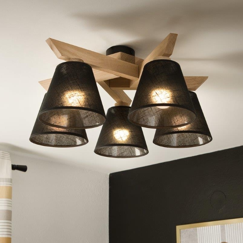 Brilagi - LED  Pinnale kinnitatav lühter ANTHONY 5xE14/40W/230V tamm/must