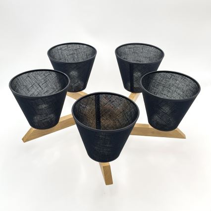 Brilagi - LED  Pinnale kinnitatav lühter ANTHONY 5xE14/40W/230V tamm/must