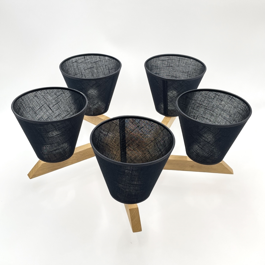 Brilagi - LED  Pinnale kinnitatav lühter ANTHONY 5xE14/40W/230V tamm/must
