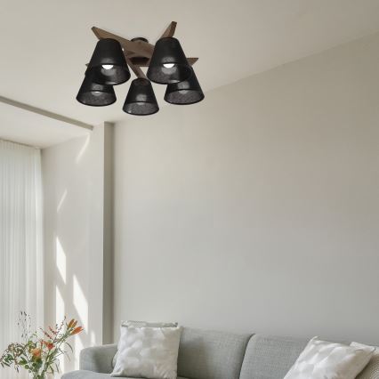 Brilagi - LED  Pinnale kinnitatav lühter ANTHONY 5xE14/40W/230V tamm/must