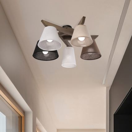 Brilagi - LED  Pinnale kinnitatav lühter ANTHONY 5xE14/40W/230V tamm pähklipuu