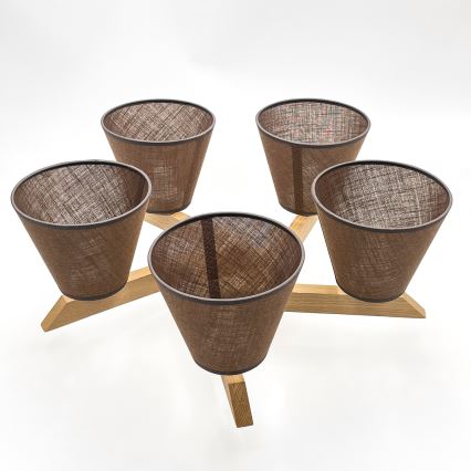 Brilagi - LED  Pinnale kinnitatav lühter ANTHONY 5xE14/40W/230V tamm/pruun