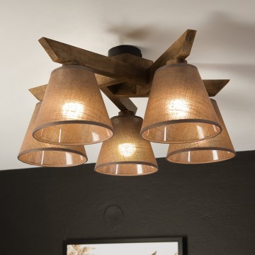Brilagi - LED  Pinnale kinnitatav lühter ANTHONY 5xE14/40W/230V tamm/pruun