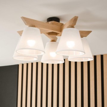Brilagi - LED  Pinnale kinnitatav lühter ANTHONY 5xE14/40W/230V tamm/valge