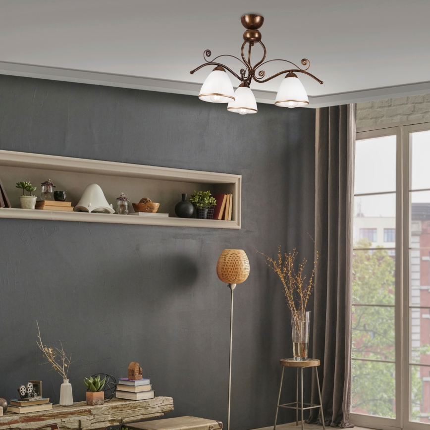 Brilagi - LED Pinnale kinnitatav lühter ANTICO 3xE27/60W/230V pronks paatina