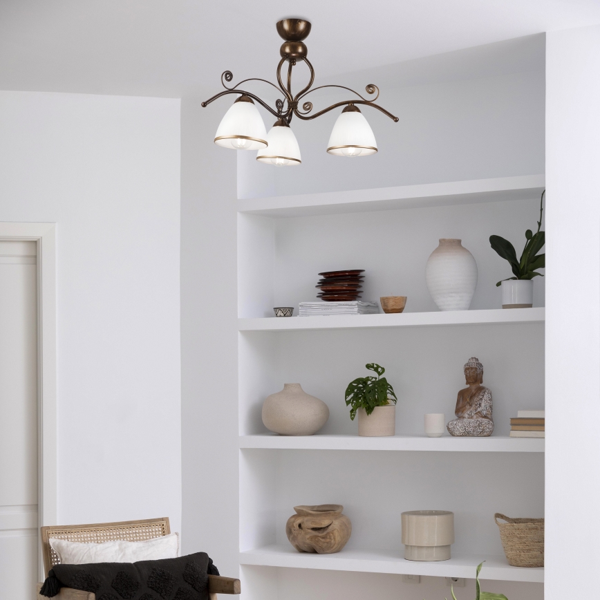 Brilagi - LED Pinnale kinnitatav lühter ANTICO 3xE27/60W/230V pronks paatina