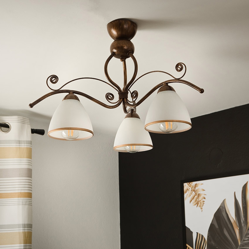 Brilagi - LED Pinnale kinnitatav lühter ANTICO 3xE27/60W/230V pronks paatina