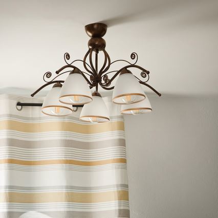 Brilagi - LED Pinnale kinnitatav lühter ANTICO 5xE27/60W/230V pronks paatina