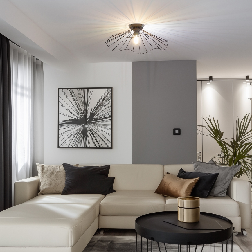 Brilagi - LED pinnale kinnitatav lühter CERIA WIRE 1xE27/40W/230V läbimõõt 60 cm must