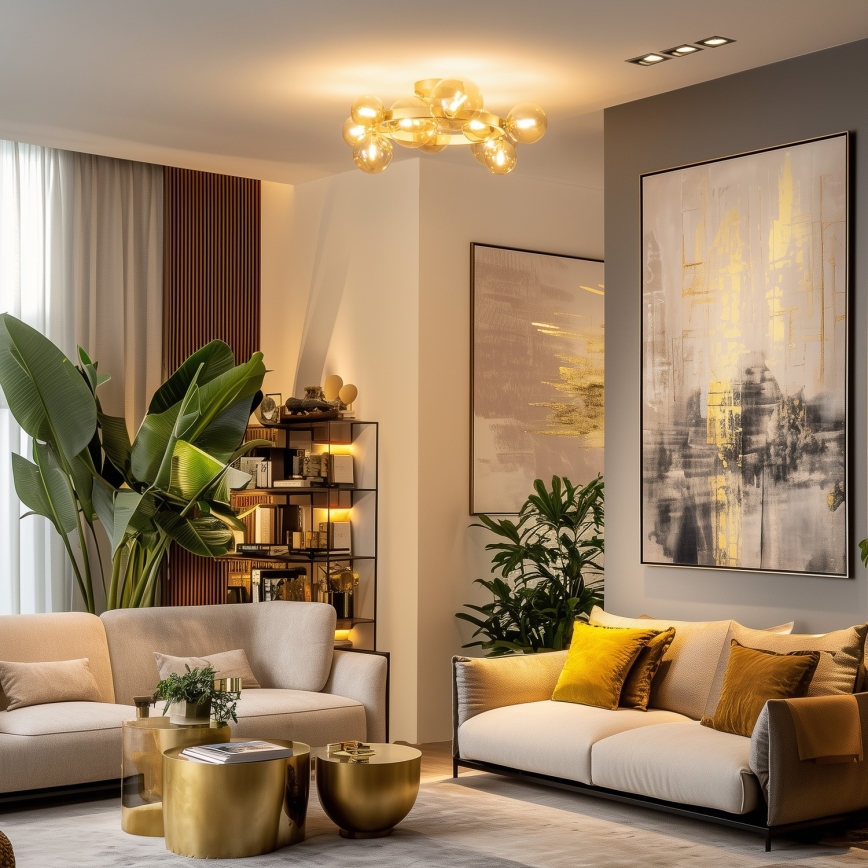 Brilagi - LED Pinnale kinnitatav lühter MILLA 10xG9/3W/230V kuldne