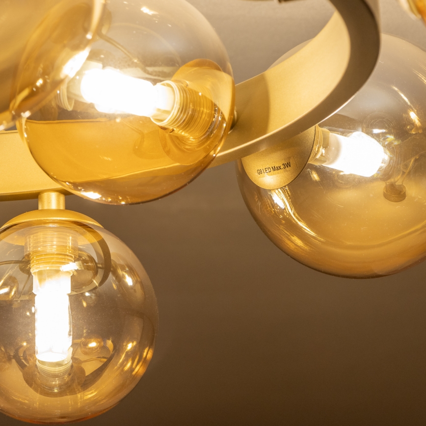 Brilagi - LED Pinnale kinnitatav lühter MILLA 10xG9/3W/230V kuldne