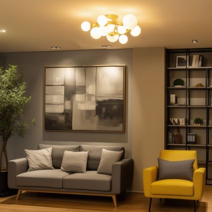 Brilagi - LED Pinnale kinnitatav lühter MILLA 10xG9/3W/230V kuldne/valge