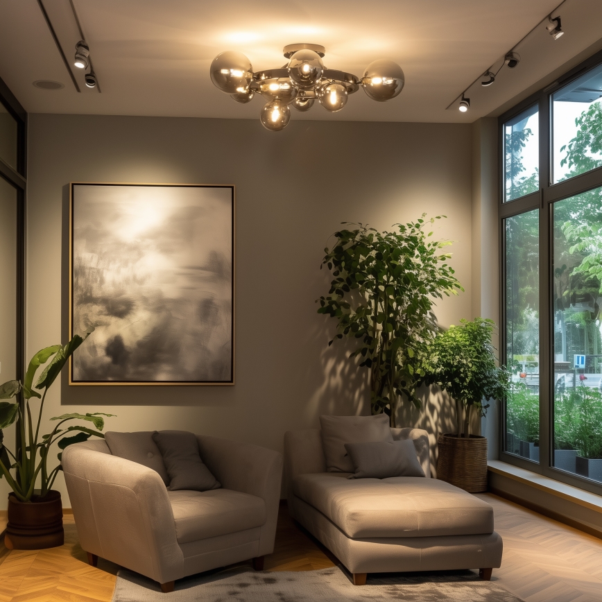 Brilagi - LED Pinnale kinnitatav lühter MILLA 10xG9/3W/230V läikiv kroom/suitsune