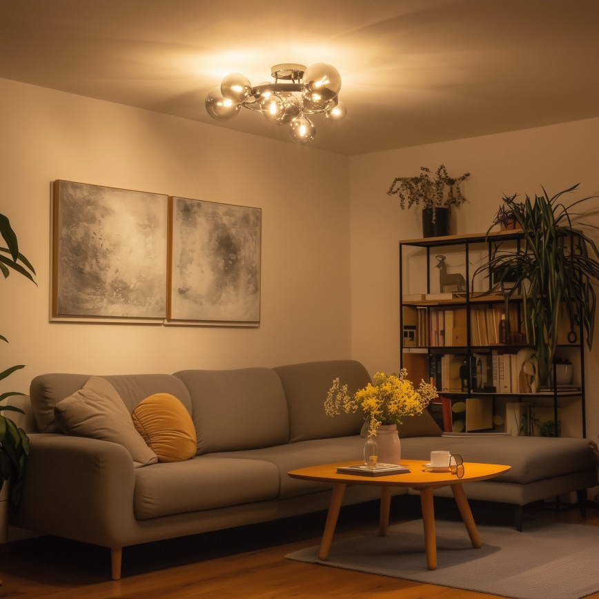 Brilagi - LED Pinnale kinnitatav lühter MILLA 10xG9/3W/230V läikiv kroom/suitsune