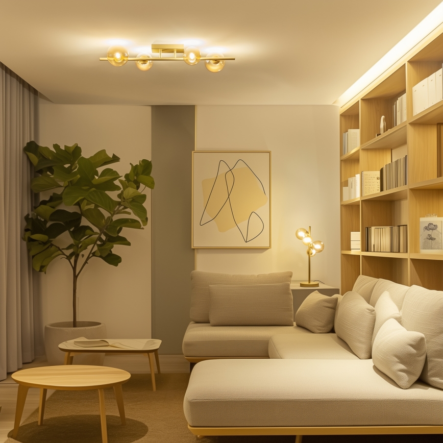 Brilagi - LED Pinnale kinnitatav lühter MILLA 4xG9/3W/230V kuldne