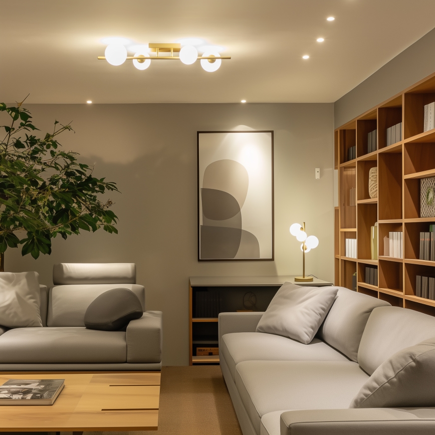 Brilagi - LED Pinnale kinnitatav lühter MILLA 4xG9/3W/230V kuldne/valge