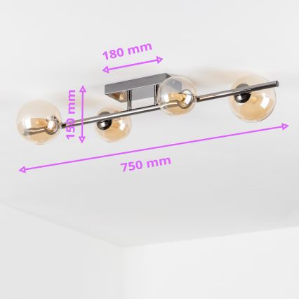 Brilagi - LED Pinnale kinnitatav lühter MILLA 4xG9/3W/230V läikiv kroom/kuldne