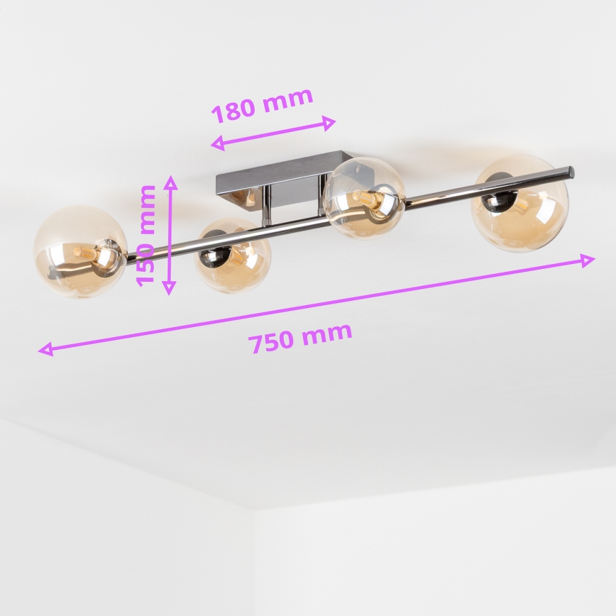 Brilagi - LED Pinnale kinnitatav lühter MILLA 4xG9/3W/230V läikiv kroom/kuldne