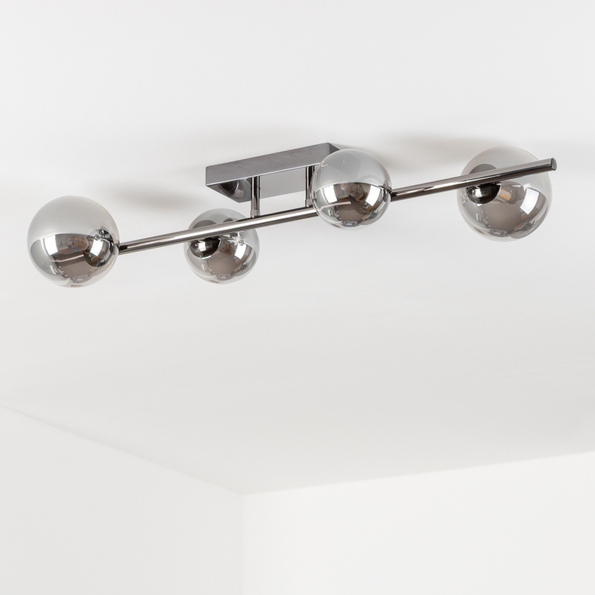 Brilagi - LED Pinnale kinnitatav lühter MILLA 4xG9/3W/230V läikiv kroom/suitsune