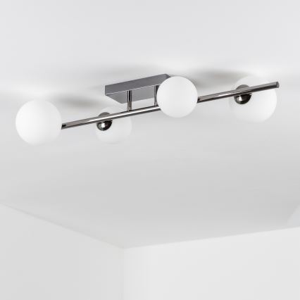 Brilagi - LED Pinnale kinnitatav lühter MILLA 4xG9/3W/230V läikiv kroom/valge