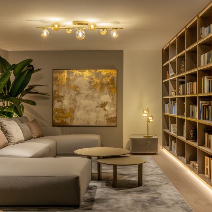 Brilagi - LED Pinnale kinnitatav lühter MILLA 7xG9/3W/230V kuldne