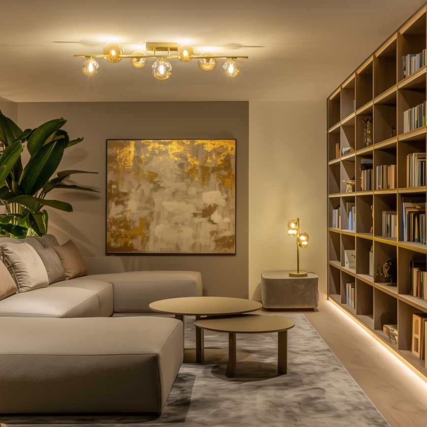 Brilagi - LED Pinnale kinnitatav lühter MILLA 7xG9/3W/230V kuldne