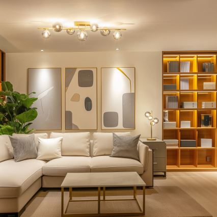 Brilagi - LED Pinnale kinnitatav lühter MILLA 7xG9/3W/230V kuldne/suitsune