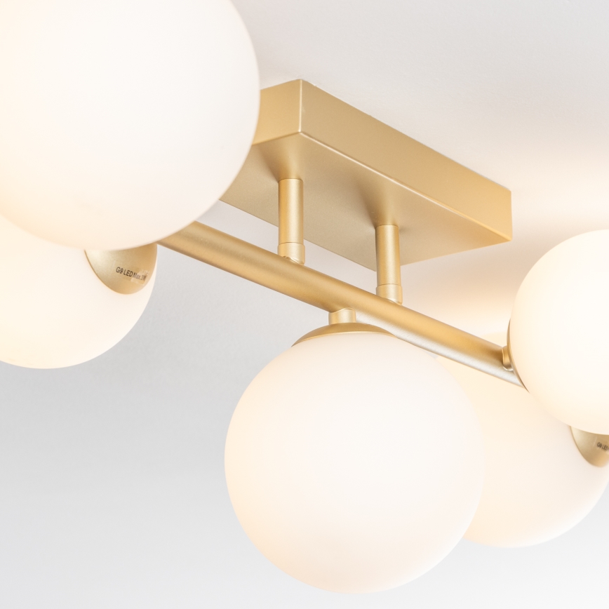 Brilagi - LED Pinnale kinnitatav lühter MILLA 7xG9/3W/230V kuldne/valge