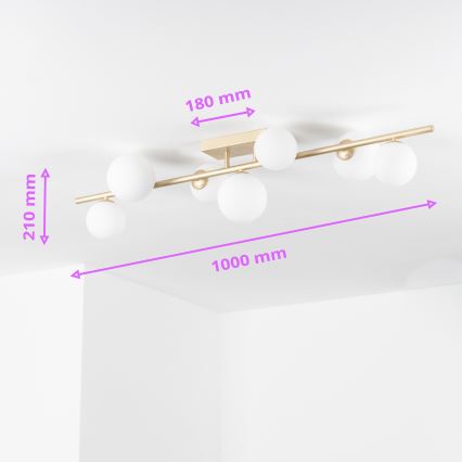 Brilagi - LED Pinnale kinnitatav lühter MILLA 7xG9/3W/230V kuldne/valge