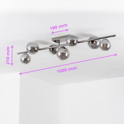 Brilagi - LED Pinnale kinnitatav lühter MILLA 7xG9/3W/230V läikiv kroom/suitsune