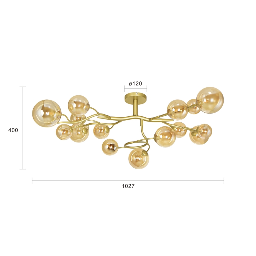 Brilagi - LED Pinnale kinnitatav lühter MISTEL 15xG9/3W/230V kuldne