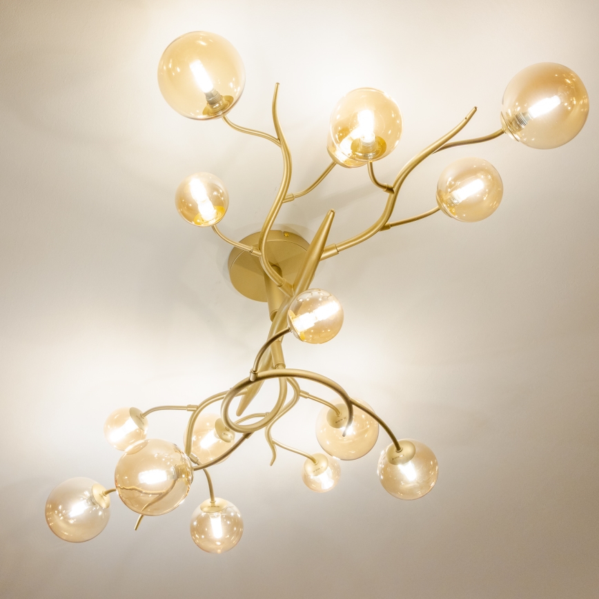 Brilagi - LED Pinnale kinnitatav lühter MISTEL 15xG9/3W/230V kuldne