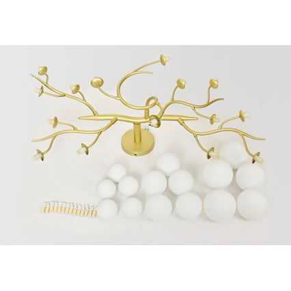 Brilagi - LED Pinnale kinnitatav lühter MISTEL 15xG9/3W/230V kuldne/valge