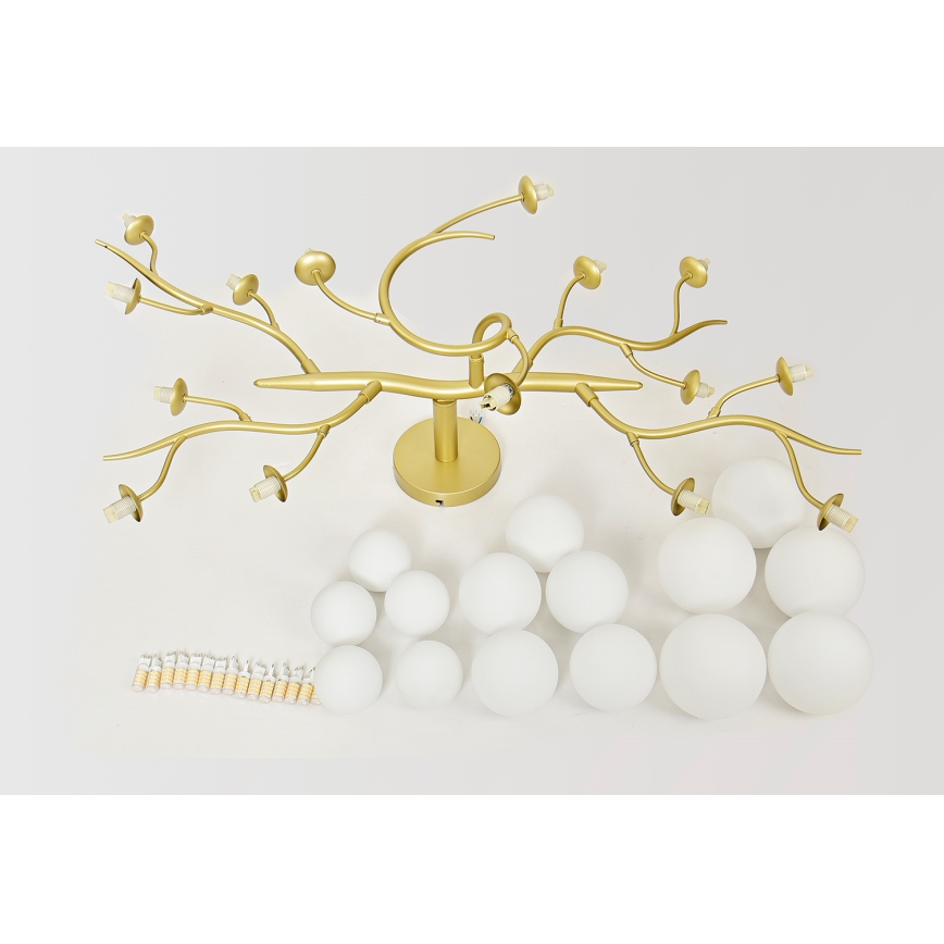 Brilagi - LED Pinnale kinnitatav lühter MISTEL 15xG9/3W/230V kuldne/valge