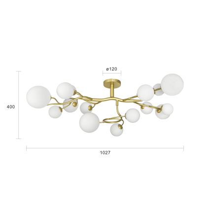 Brilagi - LED Pinnale kinnitatav lühter MISTEL 15xG9/3W/230V kuldne/valge