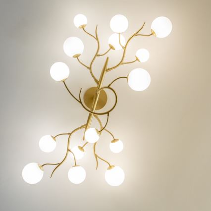 Brilagi - LED Pinnale kinnitatav lühter MISTEL 15xG9/3W/230V kuldne/valge