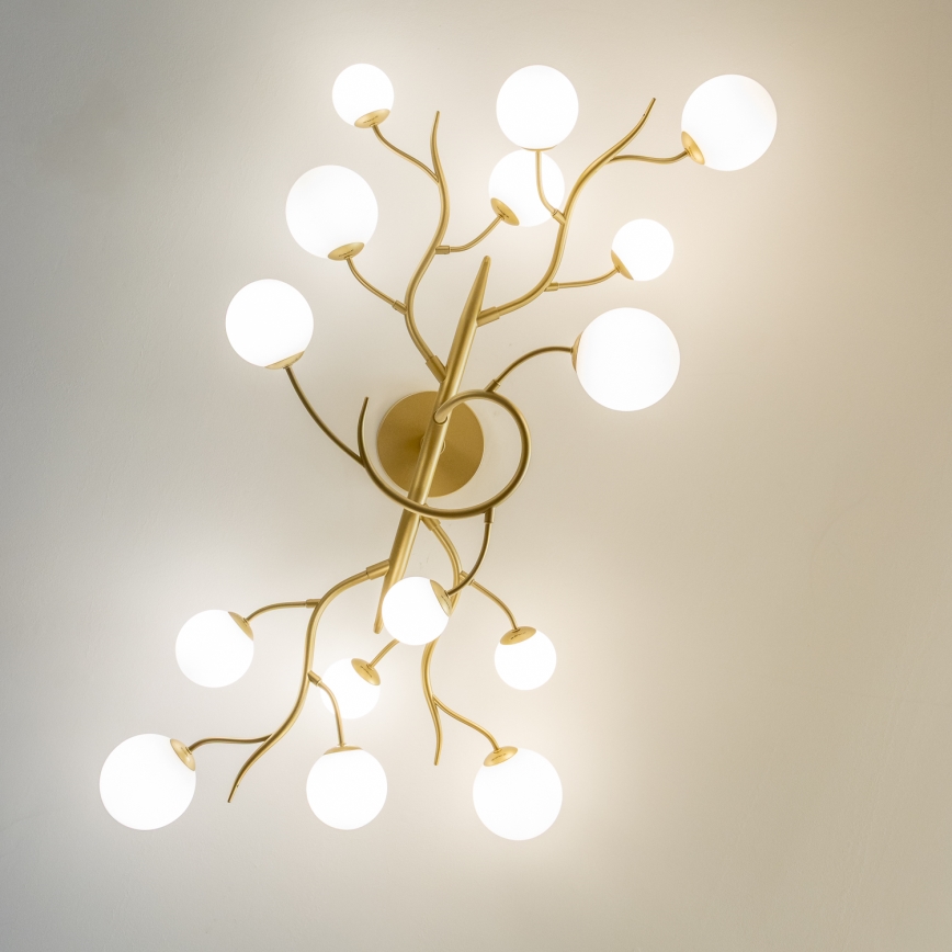 Brilagi - LED Pinnale kinnitatav lühter MISTEL 15xG9/3W/230V kuldne/valge