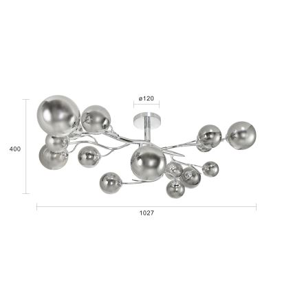 Brilagi - LED Pinnale kinnitatav lühter MISTEL 15xG9/3W/230V läikiv kroom/suitsune