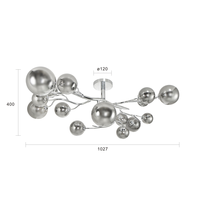 Brilagi - LED Pinnale kinnitatav lühter MISTEL 15xG9/3W/230V läikiv kroom/suitsune