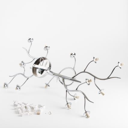 Brilagi - LED Pinnale kinnitatav lühter MISTEL 15xG9/3W/230V läikiv kroom/suitsune