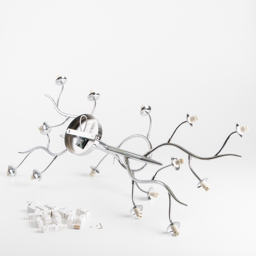 Brilagi - LED Pinnale kinnitatav lühter MISTEL 15xG9/3W/230V läikiv kroom/suitsune