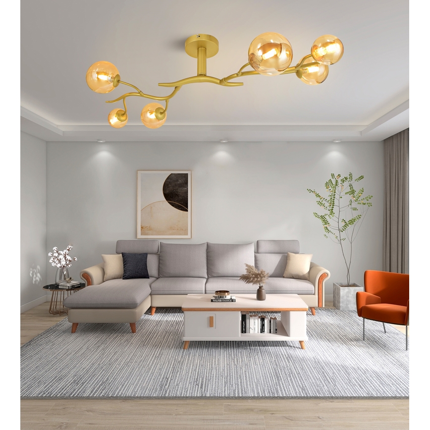 Brilagi - LED Pinnale kinnitatav lühter MISTEL 6xG9/3W/230V kuldne
