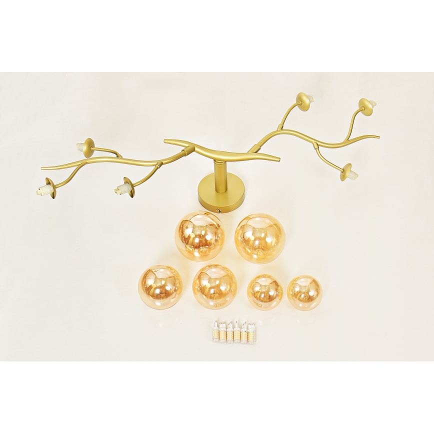 Brilagi - LED Pinnale kinnitatav lühter MISTEL 6xG9/3W/230V kuldne
