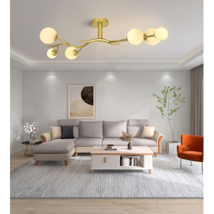 Brilagi - LED Pinnale kinnitatav lühter MISTEL 6xG9/3W/230V kuldne/valge