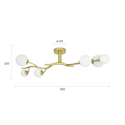 Brilagi - LED Pinnale kinnitatav lühter MISTEL 6xG9/3W/230V kuldne/valge