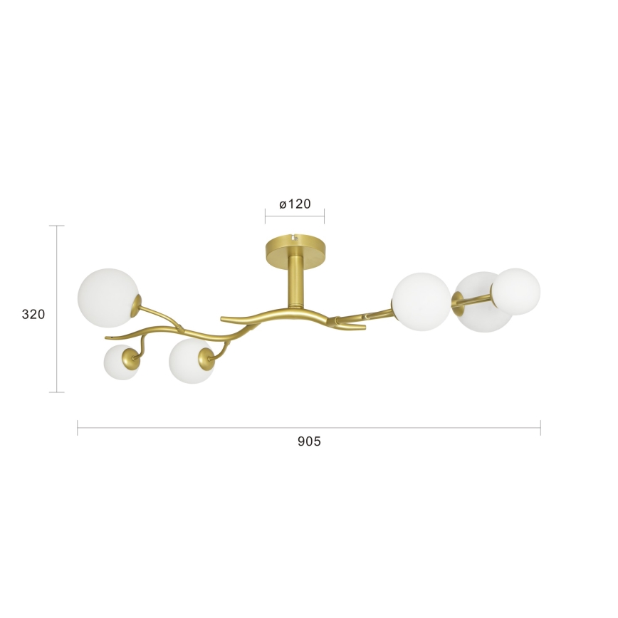 Brilagi - LED Pinnale kinnitatav lühter MISTEL 6xG9/3W/230V kuldne/valge