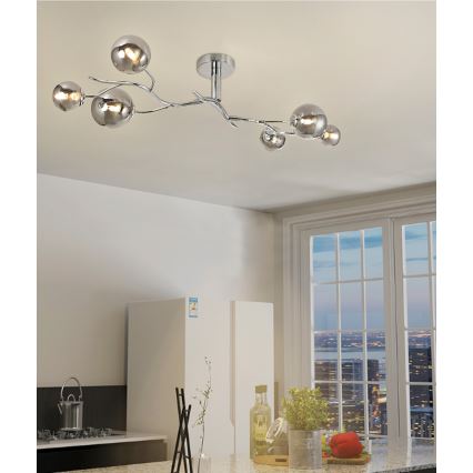 Brilagi - LED Pinnale kinnitatav lühter MISTEL 6xG9/3W/230V läikiv kroom/suitsune
