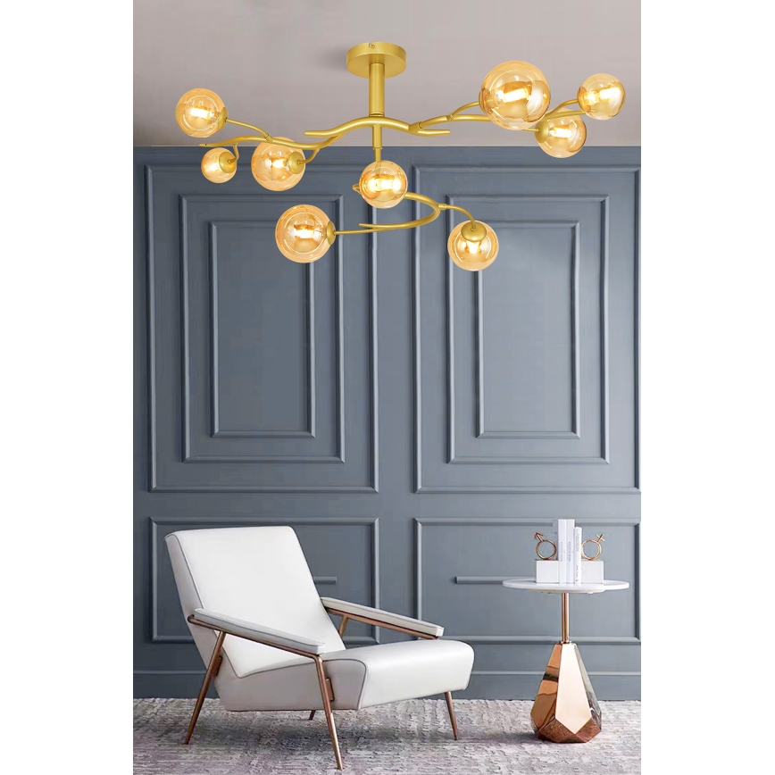 Brilagi - LED Pinnale kinnitatav lühter MISTEL 9xG9/3W/230V kuldne