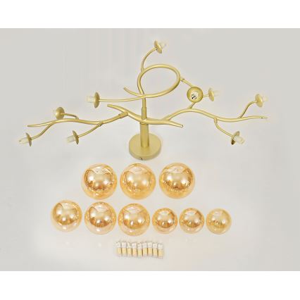 Brilagi - LED Pinnale kinnitatav lühter MISTEL 9xG9/3W/230V kuldne